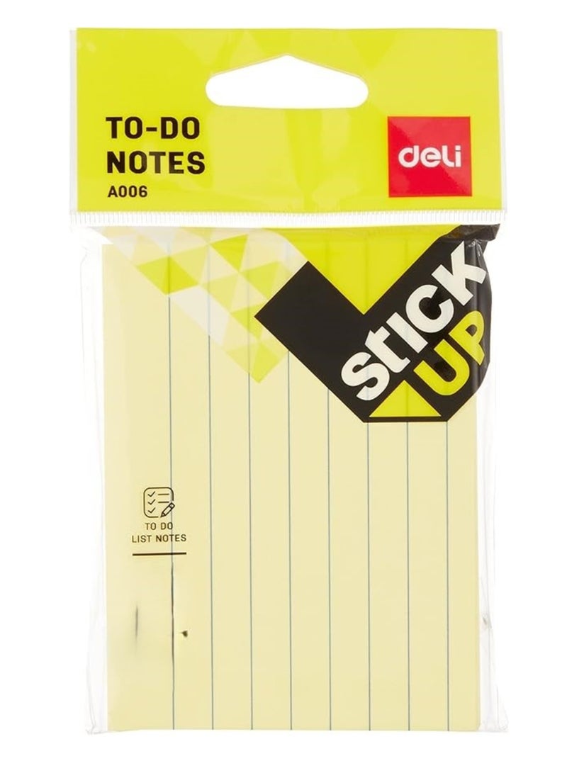 ملاحظات لاصقة مسطرة صفراء من ديلي - 3 × 4 بوصات، 100 ورقة لكل ورقة، عبوة من 12 ورقة