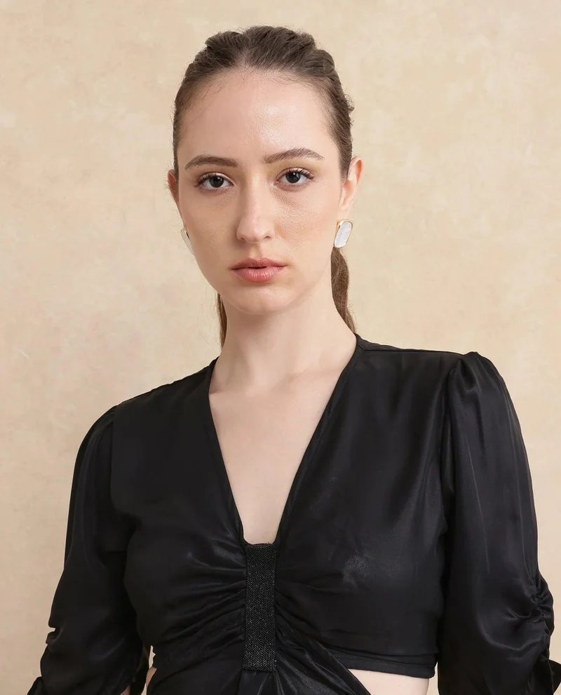 Rareism Women's Knee Length Plain Dress