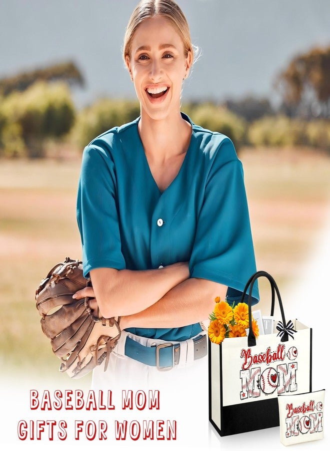 SiplyHaven Baseball Mom Gifts Tote Bags for Women Baseball Mom Essentials Bag Birthday Thanksgiving Christmas Gifts for Mama - Image 2