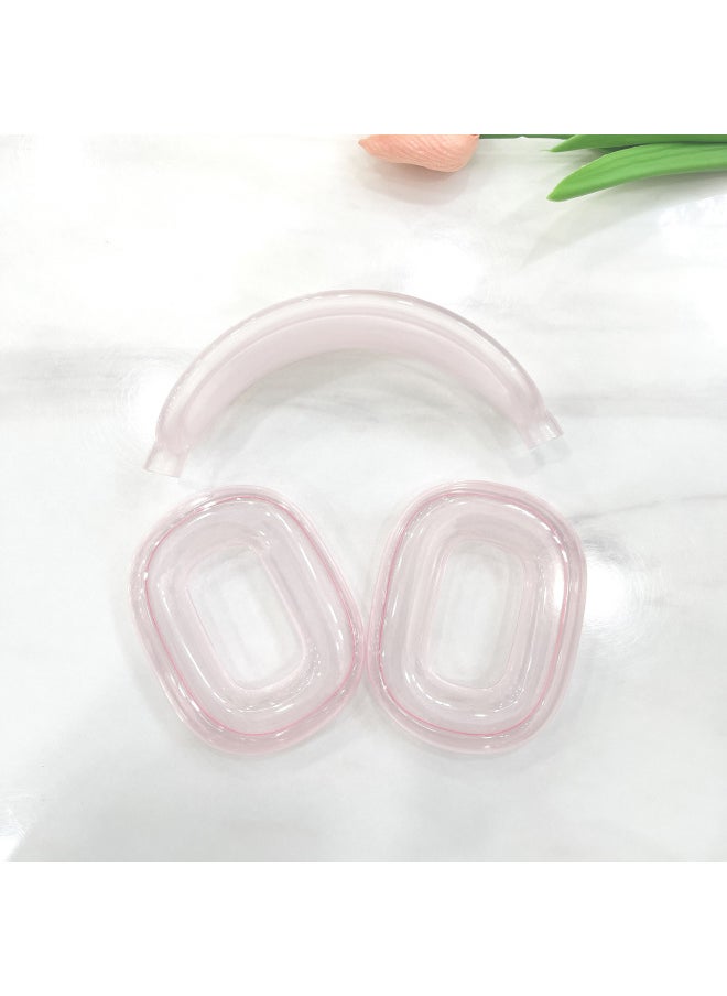 Generic - Applicable To Apple Air Pods Max Bluetooth Wireless Headset Transparent Soft Shell Headset Transparent Protective Cover-Color:Ear Beam Inner Ear Mask Pink-Model:Air Pods Max Naked - Image 1