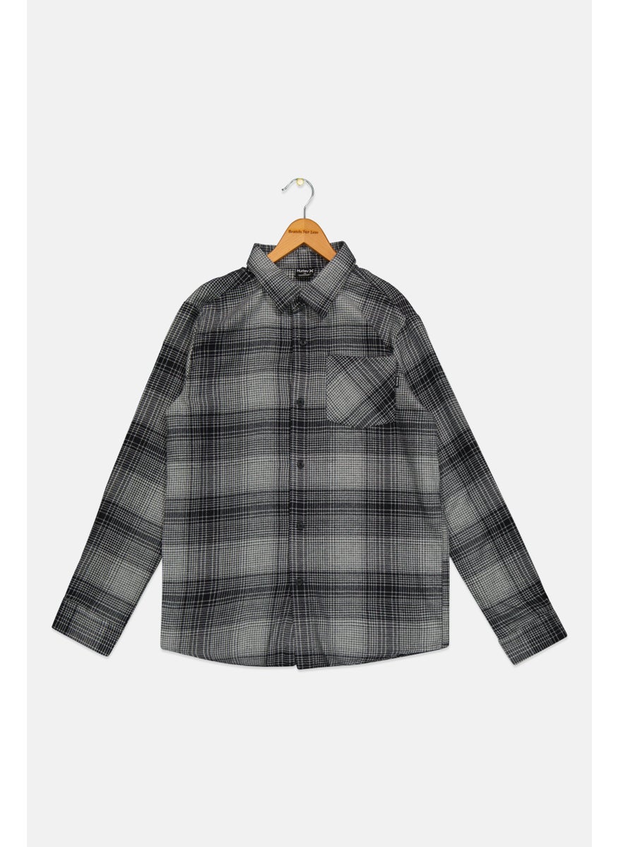 Kids Boy Spread Collar Checkered Casual Shirt, Grey - pzsku/ZF6AB71F045575567D6DFZ/45/_/1737642308/41564b30-d91b-4ac2-b3fd-04a005ead0d2