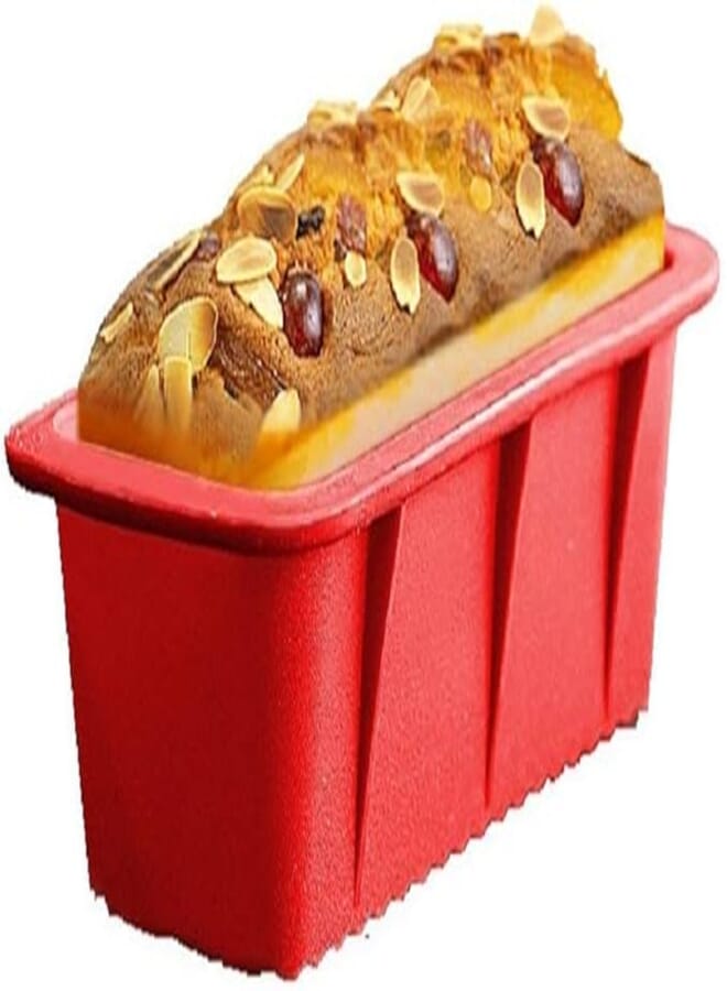 Bread Molds Silicone Fondant Molds Loaf Tin Non Stick Baking Tray Rectangle Cake Bakeware Set Cookware Baking Moulds Tins 25x12x7.5cm (Random Color)