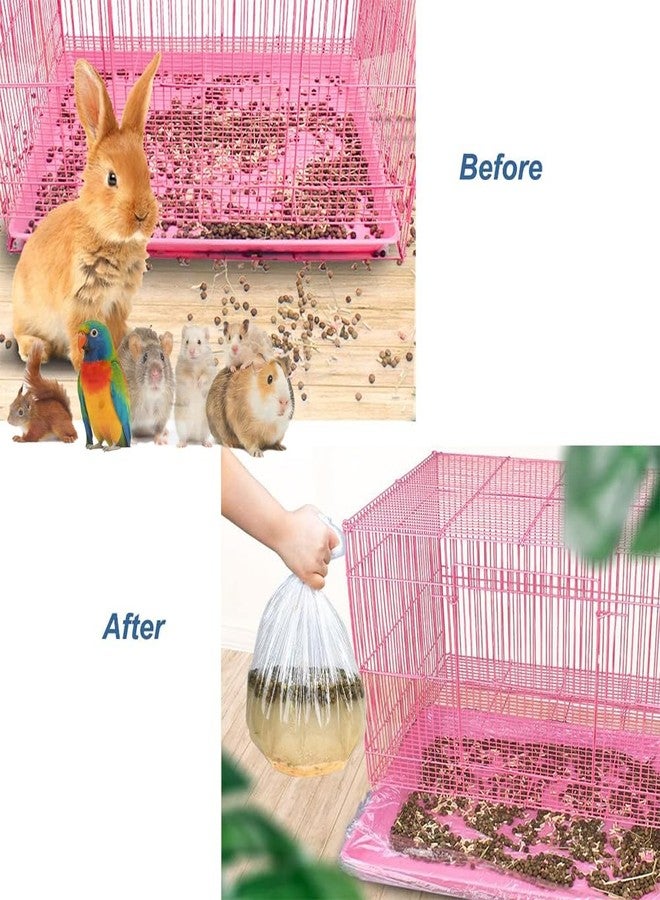 CDFZJC 50 Pcs Disposable Rabbit Cage Liner Plastic Toilet Film Leak-Proof for Small Animals Bunny Guinea Pig Bird Cage Liners Litter Box Crate Tray Drawer Quick Cleanup Essentials Indoor (Medium-Compact) - Image 2