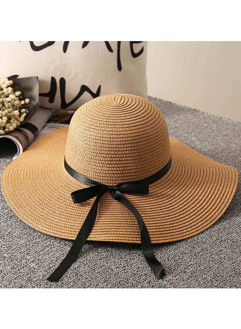 MIXDE Womens Sun Straw Hat Wide Brim UPF 50 Summer Hat Foldable Roll up Floppy Beach Hats for Women  - Image 2