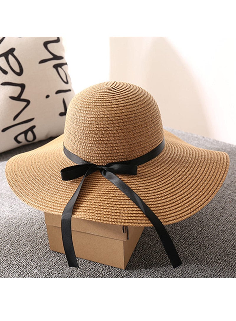 MIXDE Womens Sun Straw Hat Wide Brim UPF 50 Summer Hat Foldable Roll up Floppy Beach Hats for Women  - Image 3