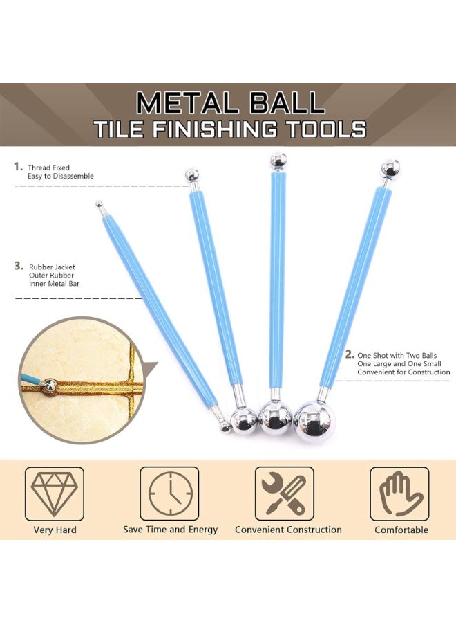 مجموعة أدوات إزالة الجص من 22 قطعة، منشار جص البلاط، سكين خطاف، مفك براغي لإزالة الجص، أداة بلاط ذات طرف كروي مزدوج، أداة تنظيف للمطبخ وغرفة المعيشة والحمام (اللون: أحمر) - Image 3