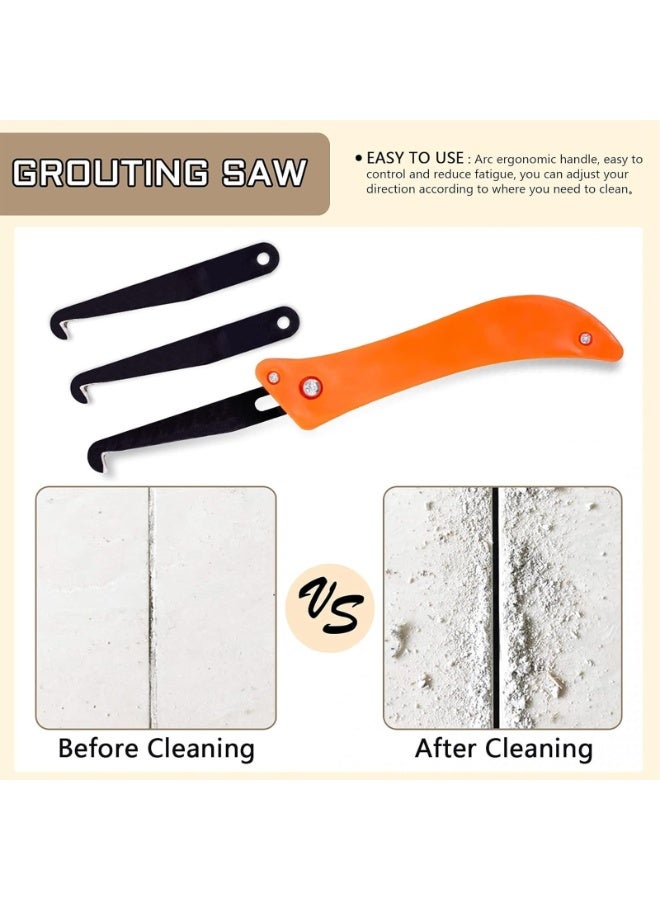 مجموعة أدوات إزالة الجص من 22 قطعة، منشار جص البلاط، سكين خطاف، مفك براغي لإزالة الجص، أداة بلاط ذات طرف كروي مزدوج، أداة تنظيف للمطبخ وغرفة المعيشة والحمام (اللون: أحمر) - Image 2