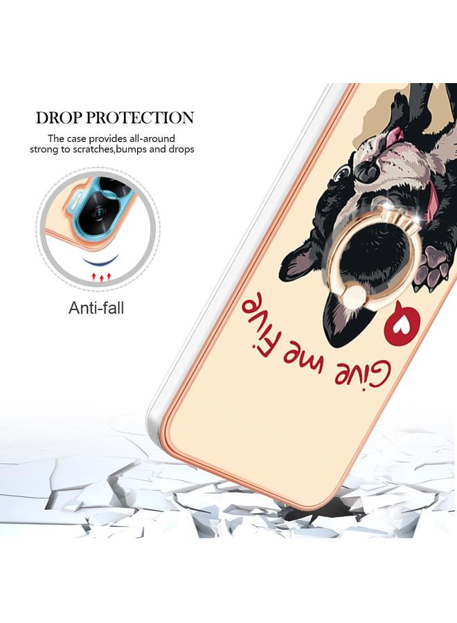 S-TOP Case For Honor 90 Lite 5G Electroplating Dual-side IMD Phone Case with Ring Holder - Image 4