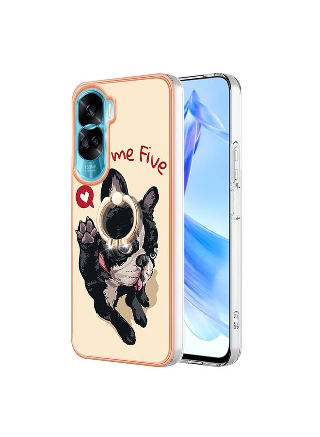 S-TOP Case For Honor 90 Lite 5G Electroplating Dual-side IMD Phone Case with Ring Holder - Image 2