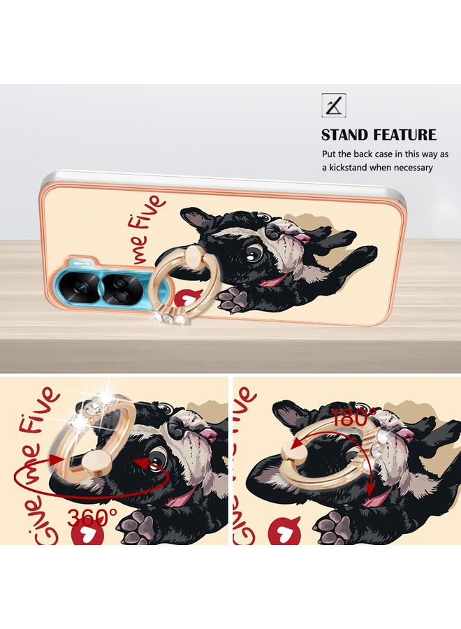 S-TOP Case For Honor 90 Lite 5G Electroplating Dual-side IMD Phone Case with Ring Holder - Image 3