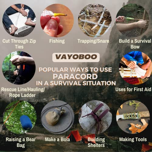 ORAPICH VAYOBOO Paracord Bracelet - Tactical Survival Bracelet for Men with Bronze USA Flag - 3 Adjustable Sizes - Green Camo, L - Image 5