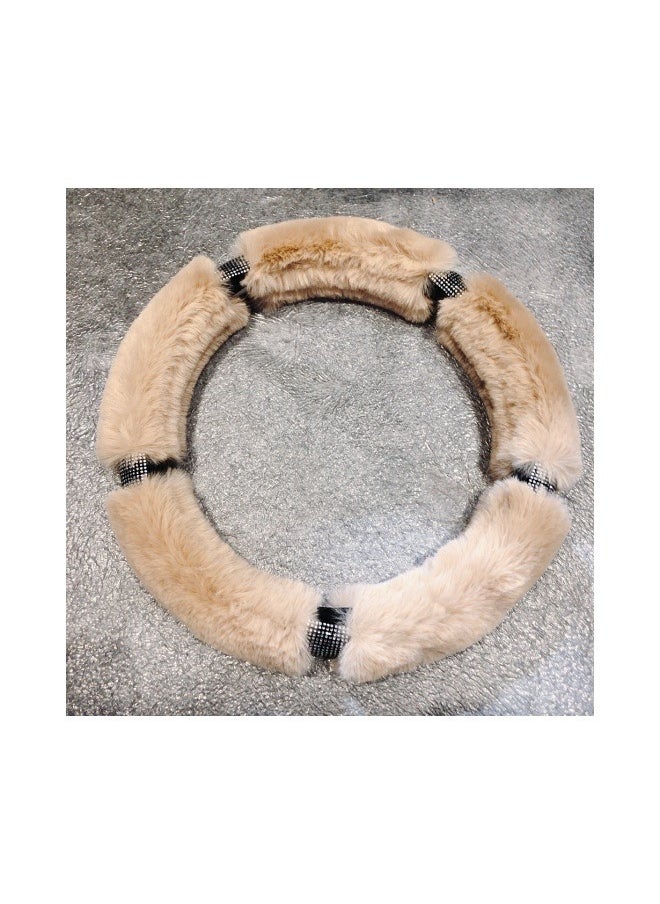 Fluffy Steering Wheel Cover with Bling Bling Rhinestone, Steering Wheel Cover for Women Ladies Girls, Universal Fit For Most Cars 14.5 Inches(37cm) Beige - pzsku/ZF6ABA601FE42D06FDED9Z/45/_/1738318236/ccc96313-daab-4919-875b-700e7a7cebcc