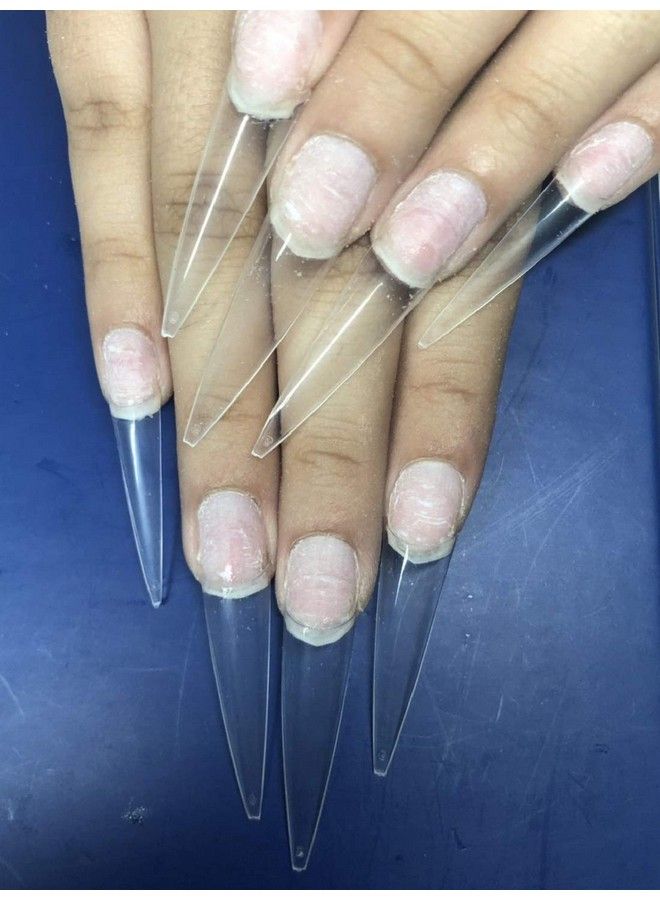 Yimart 600Pcs Acrylic Medium Long Stiletto Nail Tips Easy Coffin Nails Sharp False Nail Art Tips For Nails Salon (Clear) - Image 5