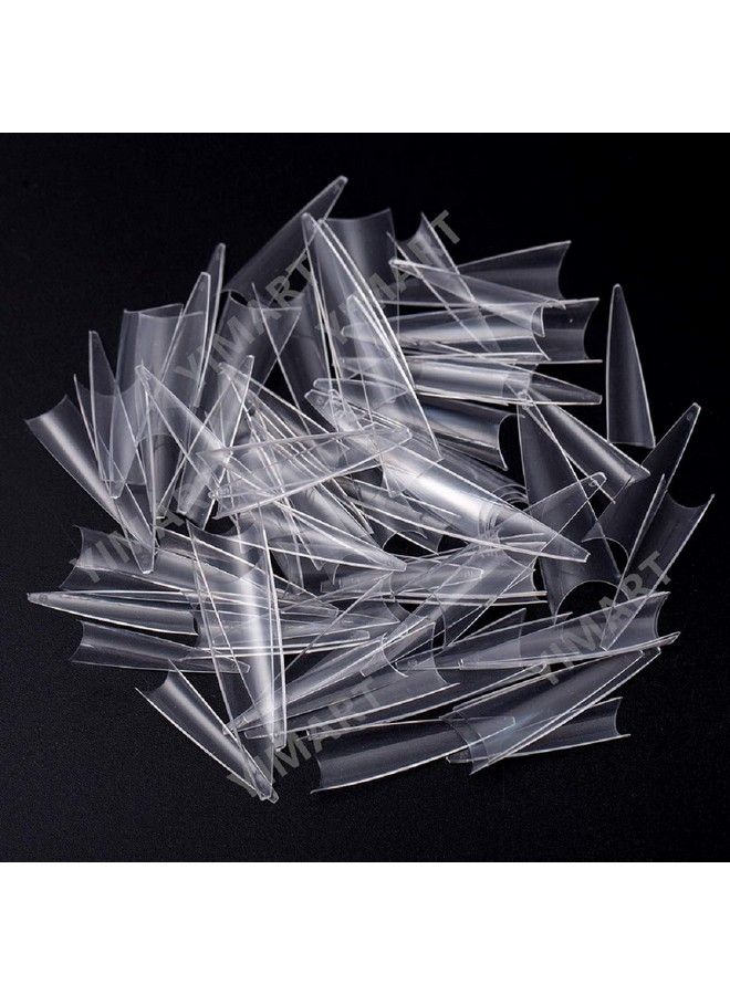 Yimart 600Pcs Acrylic Medium Long Stiletto Nail Tips Easy Coffin Nails Sharp False Nail Art Tips For Nails Salon (Clear) - Image 2