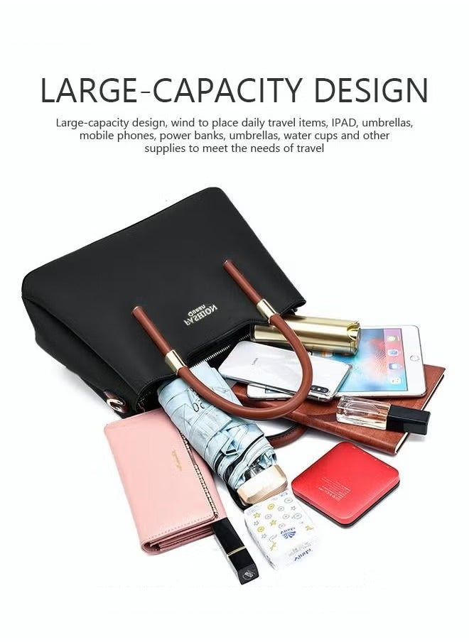Canway - Retro Elegant Handbag Advanced Leather Unique Chic All-match Large Capacity One Shoulder/Crossbody Messenger Bag for Women/Mother/Girl Friend Gift - Image 1