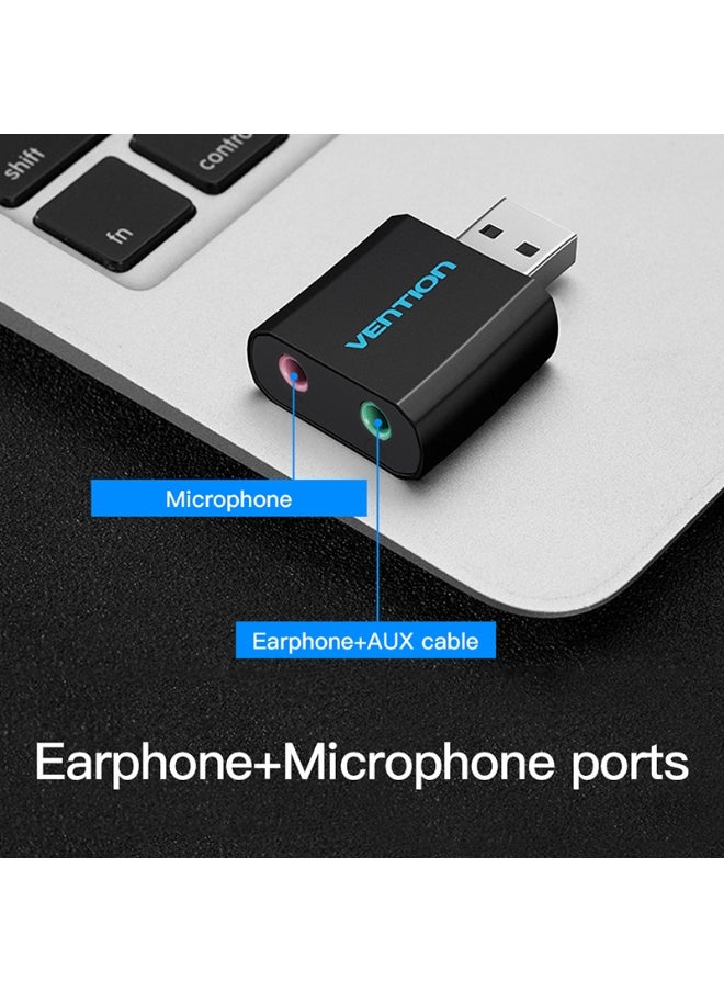 فينشن VENTION USB External Sound Card Black Metal Type Model # VAB-S17-B  - Image 3