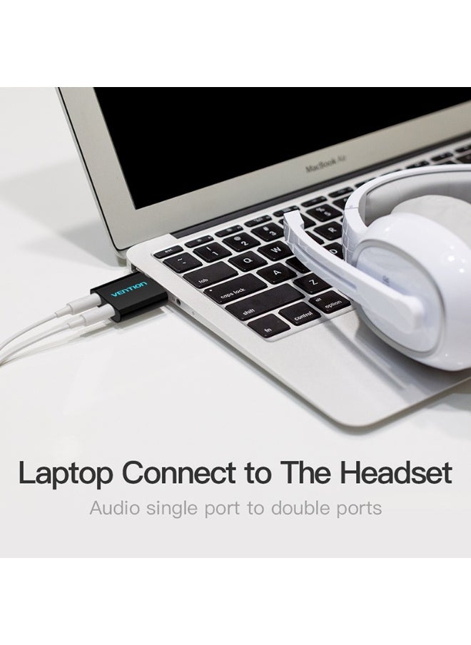 فينشن VENTION USB External Sound Card Black Metal Type Model # VAB-S17-B  - Image 1