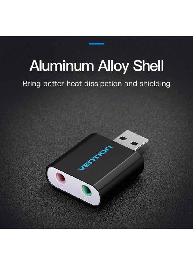 فينشن VENTION USB External Sound Card Black Metal Type Model # VAB-S17-B  - Image 5