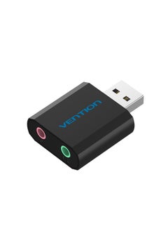 VENTION USB External Sound Card Black Metal Type Model # VAB-S17-B