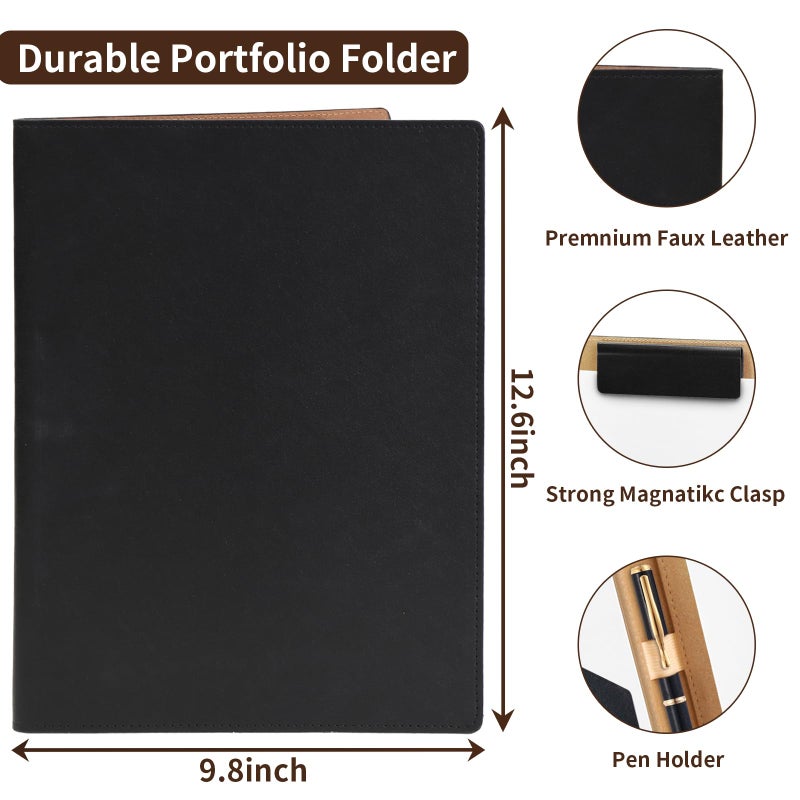 JTTJDB 360Â° Foldable Clipboard Portfolio with Non-Marking Magnetic Clip & Elastic Pen Loop, A4/Letter Document Holder for Business, Office & Interviews - Image 2