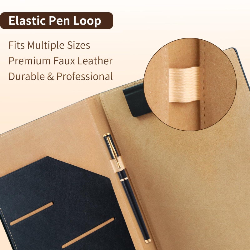 JTTJDB 360Â° Foldable Clipboard Portfolio with Non-Marking Magnetic Clip & Elastic Pen Loop, A4/Letter Document Holder for Business, Office & Interviews - Image 3