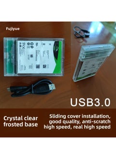 Generic 2.5 Inch Transparent Box USB3.0 To SATA External Notebook Mechanical SSD Solid State Reading Protective Case-Capacity:Usb3.0 Transparent White + 30cm Cable  - Image 3
