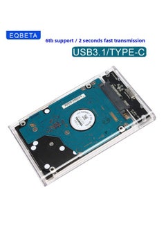 Generic 2.5 Inch Transparent Box USB3.0 To SATA External Notebook Mechanical SSD Solid State Reading Protective Case-Capacity:Usb3.0 Transparent White + 30cm Cable  - Image 2