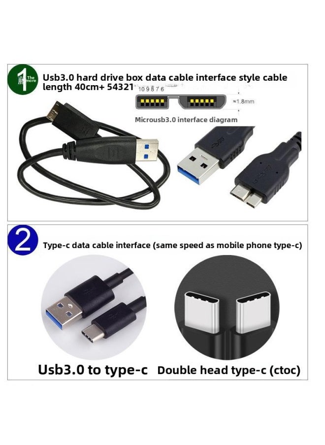 Generic - 2.5 Inch Transparent Box USB3.0 To SATA External Notebook Mechanical SSD Solid State Reading Protective Case-Capacity:Usb3.0 Transparent White + 30cm Cable - Image 1
