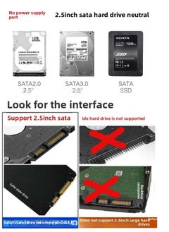Generic 2.5 Inch Transparent Box USB3.0 To SATA External Notebook Mechanical SSD Solid State Reading Protective Case-Capacity:Usb3.0 Transparent White + 30cm Cable  - Image 5