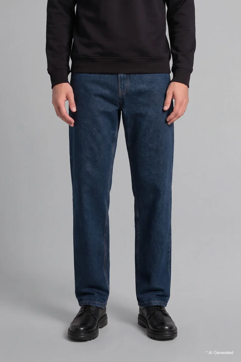 Defacto  Sergio Regular Fit Mid Waist Straight Leg Jeans for Men | Best Price UAE
