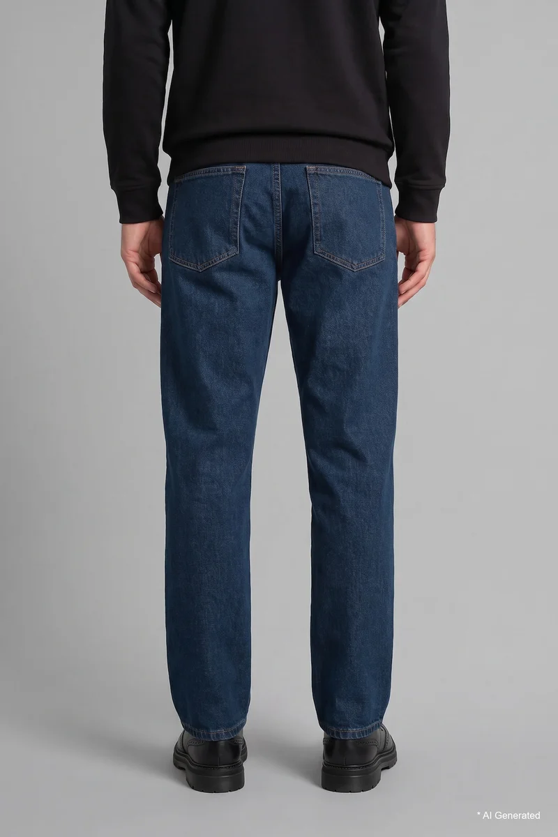 Defacto  Sergio Regular Fit Mid Waist Straight Leg Jeans for Men | Best Price UAE