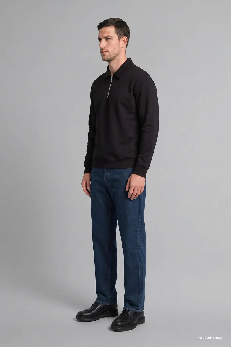 Defacto  Sergio Regular Fit Mid Waist Straight Leg Jeans for Men | Best Price UAE