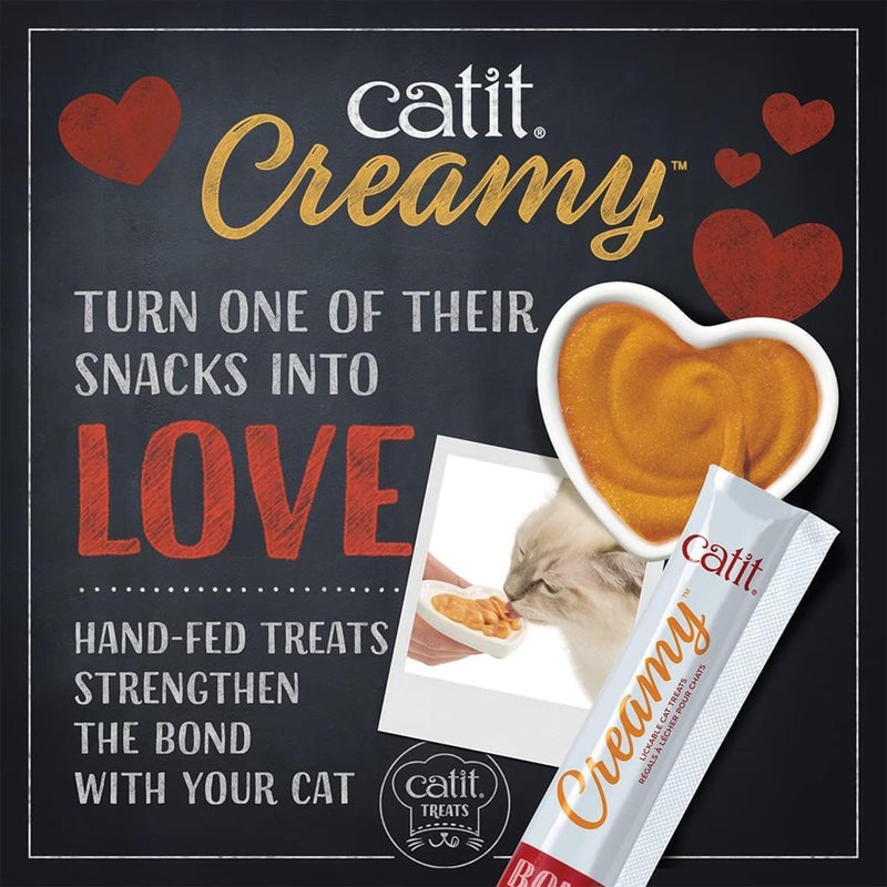 Catit علاج القطط كاتيت كريمي القابل للّعق - مجموعة صحية من النكهات، 72 عبوة، يُقدّم باليد أو يُقدّم، أنبوب ضغط غني بالمغذيات، 0.5 أونصة لكل واحدة - Image 3