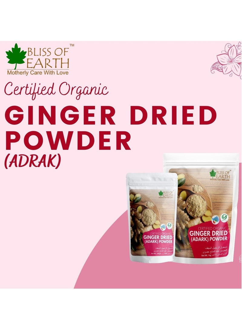 BLISS OF EARTH Certified Organic Dried Ginger Adrak Powder for Ginger Tea Ginger Paste Ginger Bread Antioxidant Superfood 100GM  - Image 5