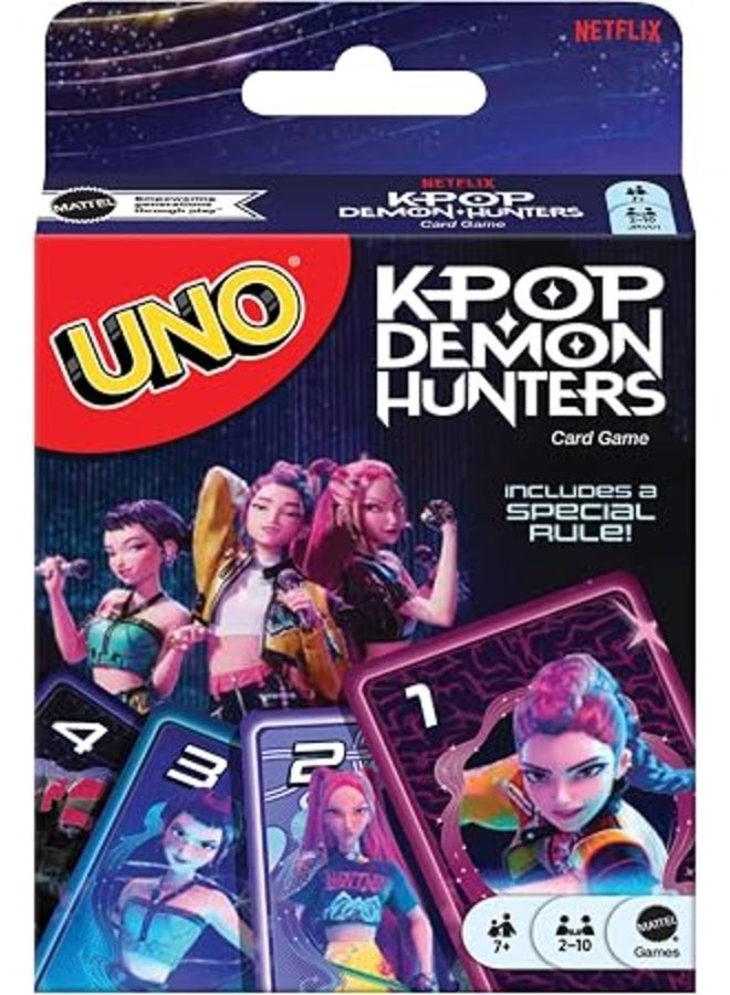 Mattel Games UNO K-Pop Demon Hunters Card Game Deck, Netflix Series Theme with Special Rule - Image 1