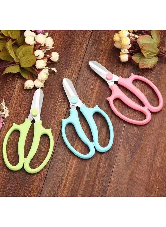 Blue Manual Stainless Steel Gardening Shears Wide Blade for Floral Pruning - Image 3