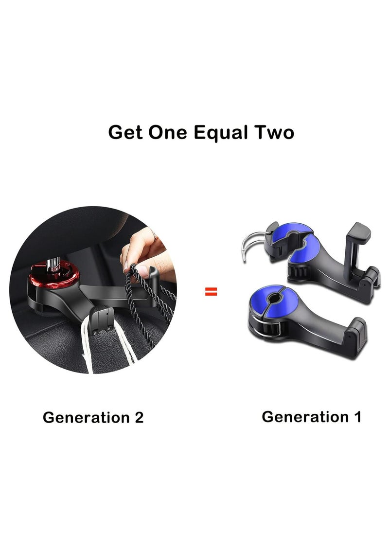Oasisgalore 2 in 1 Car backseat Headrest Hidden Hook with Phone Holder, Vehicle Car Backseat Headrest Hanger Storage Organizer(Black-2 Pack)  - Image 2
