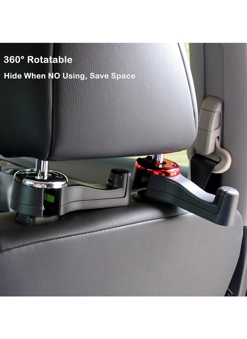 Oasisgalore 2 in 1 Car backseat Headrest Hidden Hook with Phone Holder, Vehicle Car Backseat Headrest Hanger Storage Organizer(Black-2 Pack)  - Image 5