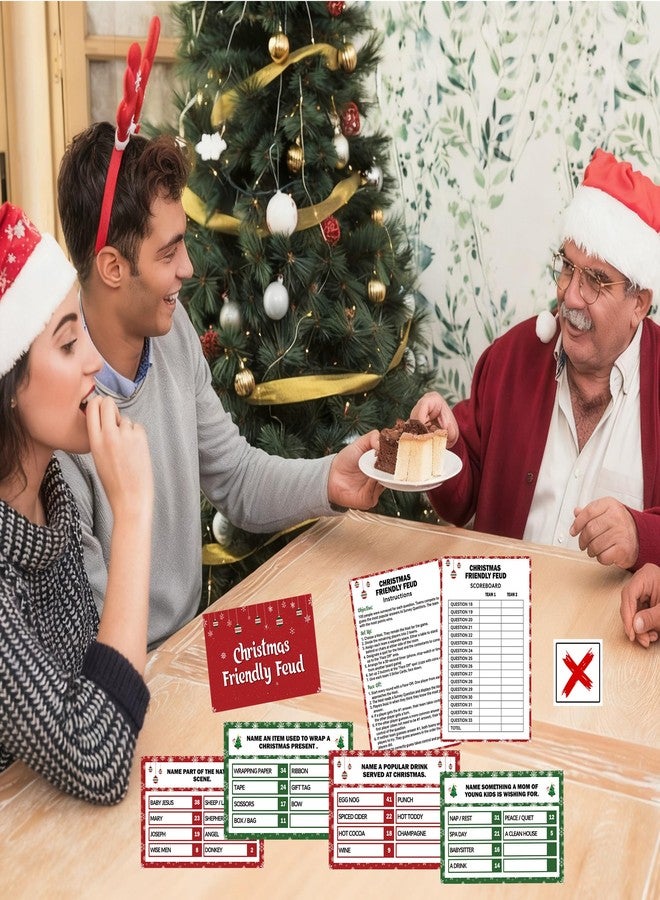 Zmyollo Christmas Friendly Feud Game, Family Friendly Feud Game, Fun Christmas Party Games, Trivia Quiz for Adults Large Group, Family Games Night, Holiday Party Supplies & Activities -A05 - Image 5
