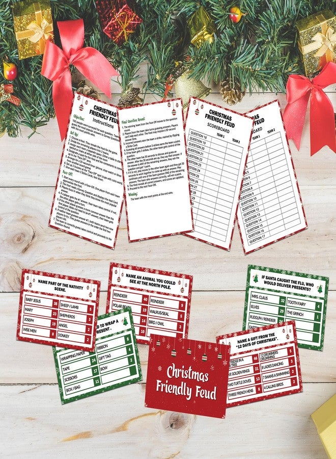 Zmyollo Christmas Friendly Feud Game, Family Friendly Feud Game, Fun Christmas Party Games, Trivia Quiz for Adults Large Group, Family Games Night, Holiday Party Supplies & Activities -A05 - Image 3