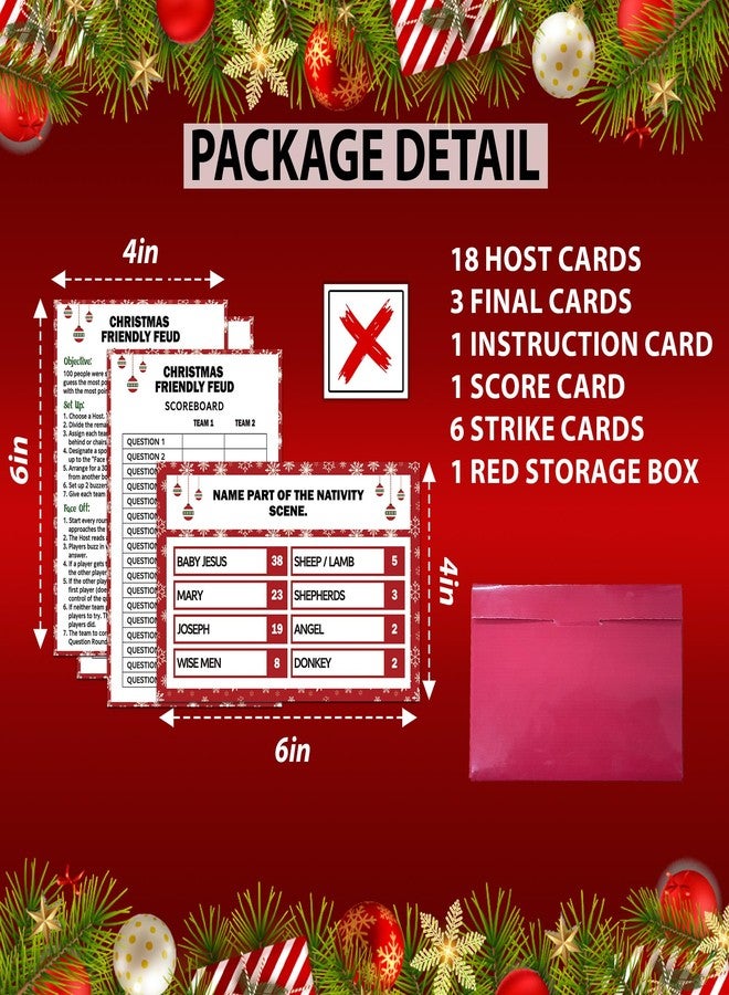 Zmyollo Christmas Friendly Feud Game, Family Friendly Feud Game, Fun Christmas Party Games, Trivia Quiz for Adults Large Group, Family Games Night, Holiday Party Supplies & Activities -A05 - Image 2