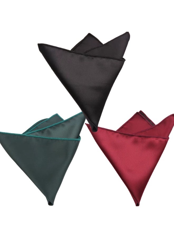 زوفيرنو كلاسيكو مناديل جيب رجالية سادة من زوفرنو كلاسيكو – عبوة ٣ قطع – مقاس ٢٣×٢٣ سم بلمسة حريرية – لإطلالات رسمية وكاجوال مع علبة هدية (أسود/أخضر/خمري) - Image 2