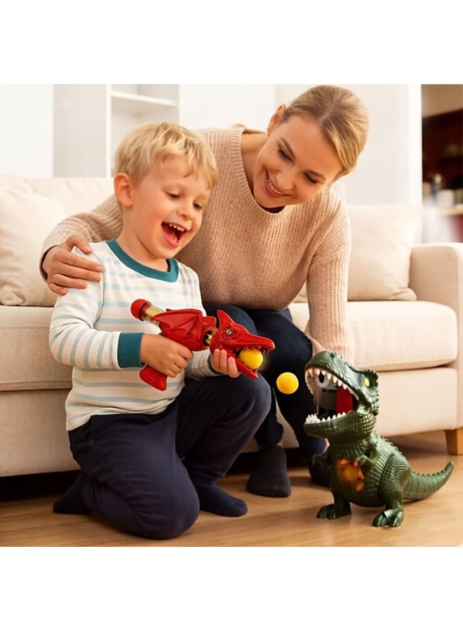 Children'S Dinosaur Toy Floor Game, Dinosaur Model Fun Bouncing Game, Parent-Child Competition Game, 24 Balls, 2 Colors Random Dinosaur Handle, Birthday Gift, Toy Gift - Image 3