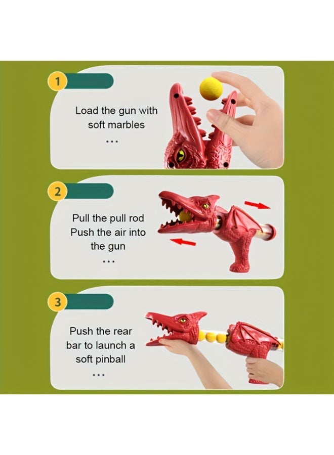 Children'S Dinosaur Toy Floor Game, Dinosaur Model Fun Bouncing Game, Parent-Child Competition Game, 24 Balls, 2 Colors Random Dinosaur Handle, Birthday Gift, Toy Gift - Image 4