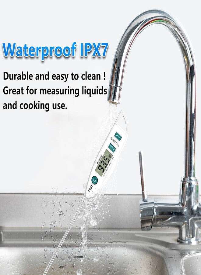 BOMATA Waterproof IPX7 Thermometer for Water, Liquid, Candle and Cooking. Instant Read Food Thermometer with Long Probe for Cooking, Meat, BBQ! T101C (White Color)…… - Image 2