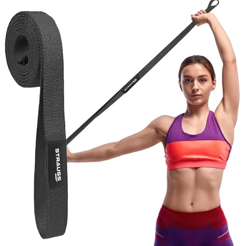 Strauss Fabric Resistance Band | Resistance Loop Band for Exercise, and Workout | Hip Band for Stretching, Squats, Legs, Thigh, Glutes and Butt Toning Workout | Ideal for Men & Women (Black) - Image 1