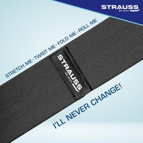 Strauss Fabric Resistance Band | Resistance Loop Band for Exercise, and Workout | Hip Band for Stretching, Squats, Legs, Thigh, Glutes and Butt Toning Workout | Ideal for Men & Women (Black) - Image 2