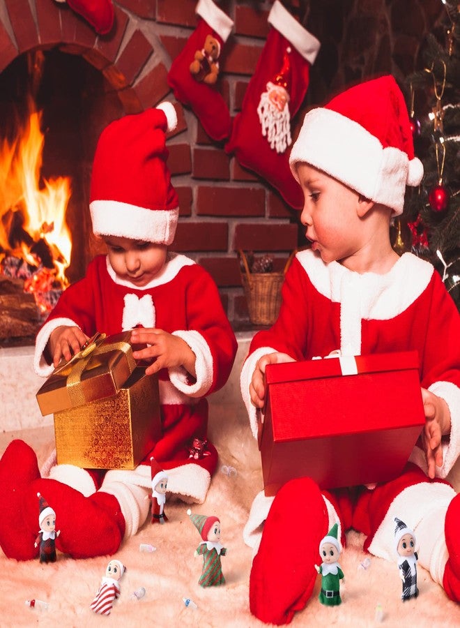 Aoriher 18 Pieces Tiny Doll Twins Set, 6 Christmas Dolls 6 Milk Bottles and 6 Doll Pacifiers, Mini Dolls Colorful Plush Cute Dolls for Christmas New Year Holiday Decoration(Vivid Style) - Image 4