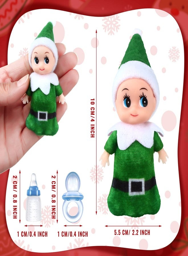 Aoriher 18 Pieces Tiny Doll Twins Set, 6 Christmas Dolls 6 Milk Bottles and 6 Doll Pacifiers, Mini Dolls Colorful Plush Cute Dolls for Christmas New Year Holiday Decoration(Vivid Style) - Image 2