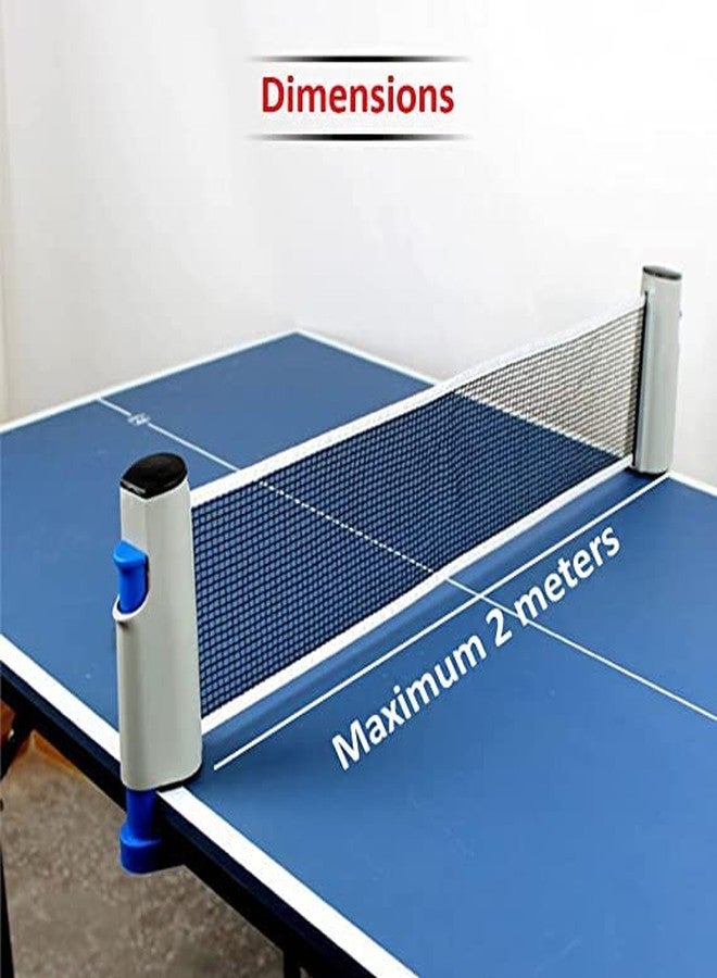 Grès GRS Sports Portable Ping Pong Net, Retractable and Adjustable Length Table Tennis Net for Any Table, Table Tennis Net, Color May Vary, Clamps to Any Table (Up-to 2 m)- Optional Racket and Ball Set - Image 3